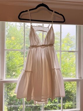 Indie Collection 100% Cotton White Tiered Ruffle Dress Size Small NWOT